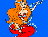 Disegno Sirena tra mille bollicine  pitturato su ilenia15