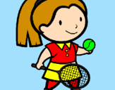 Disegno Ragazza che gioca a tennis  pitturato su SOFIA   BELLINI