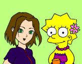 Disegno Sakura e Lisa pitturato su meggy
