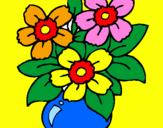 Disegno Vaso di fiori  pitturato su Emanuele piccolo