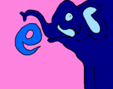 Disegno Elefante  pitturato su fabiana