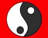 Disegno Yin e yang pitturato su paola