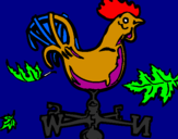 Disegno Banderuole e gallo  pitturato su antonio
