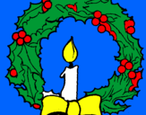 Disegno Corona augurale con una candela pitturato su leonardo mazzucco