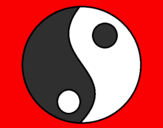 Disegno Yin e yang pitturato su domenico