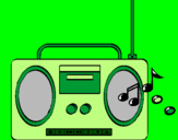 Disegno Radio cassette 2 pitturato su FEDERICA