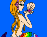 Disegno Sirena e perla  pitturato su Chiara Rodolico 4b