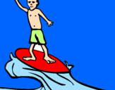 Disegno Surf pitturato su gabri e  francesco