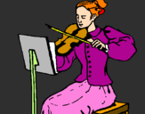 Disegno Dama violinista  pitturato su Carolina