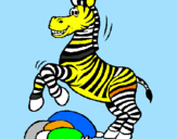 Disegno Zebra che salta sulle pietre  pitturato su francesco pio