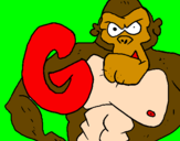 Disegno Gorilla  pitturato su michele4