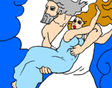Disegno Il ratto di Persefone  pitturato su titty