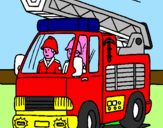 Disegno Camion dei Pompieri  pitturato su Niky G. Varese