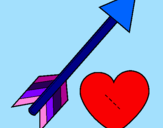 Disegno Freccia e cuore  pitturato su cleo