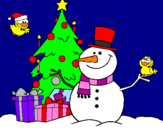 Disegno Natale II pitturato su snowman