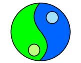 Disegno Yin e yang pitturato su GIULIA   E   MARIARITA