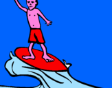 Disegno Surf pitturato su il surf