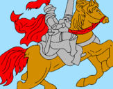 Disegno Cavaliere a cavallo pitturato su IVAN