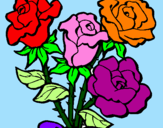 Disegno Mazzo di rose  pitturato su ELENA