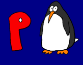 Disegno Pinguino pitturato su antonio