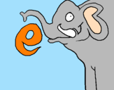 Disegno Elefante  pitturato su simone06