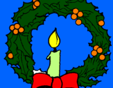 Disegno Corona augurale con una candela pitturato su alessia designe