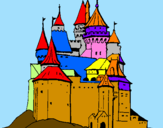 Disegno Castello medievale  pitturato su Luca