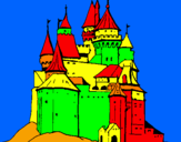 Disegno Castello medievale  pitturato su DOMENICO CARBONE