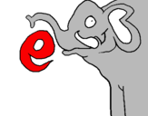 Disegno Elefante  pitturato su marta
