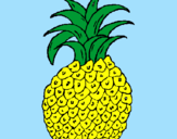 Disegno ananas  pitturato su un ananas gigante 
