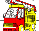 Disegno Camion dei Pompieri  pitturato su genni