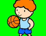 Disegno Giocatore di pallacanestro  pitturato su matilde
