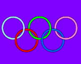 Disegno Anelli dei giochi olimpici  pitturato su alessia   s..