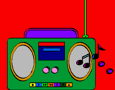 Disegno Radio cassette 2 pitturato su beatrice