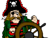 Disegno Capitano dei pirati  pitturato su fede