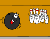 Disegno Boccia da bowling  pitturato su ander
