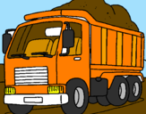 Disegno Camion da carico  pitturato su antonio
