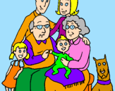Disegno Famiglia pitturato su sveva