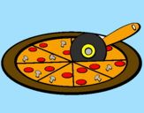 Disegno Pizza pitturato su Chicco