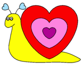 Disegno Lumachina cuore  pitturato su ALICE NATA