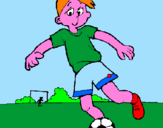 Disegno Giocare a calcio pitturato su tanya