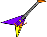 Disegno Chitarra elettrica II pitturato su chitarra