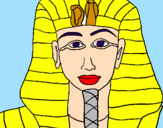 Disegno Tutankamon pitturato su giulia
