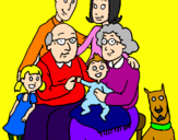 Disegno Famiglia pitturato su Stefan
