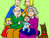 Disegno Famiglia pitturato su simo
