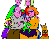 Disegno Famiglia pitturato su ALESSIA