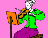 Disegno Dama violinista  pitturato su nohamy