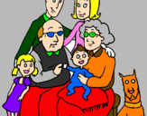 Disegno Famiglia pitturato su IAIA