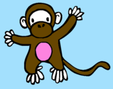 Disegno Scimmietta pitturato su karen