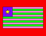 Disegno Liberia pitturato su bandiera